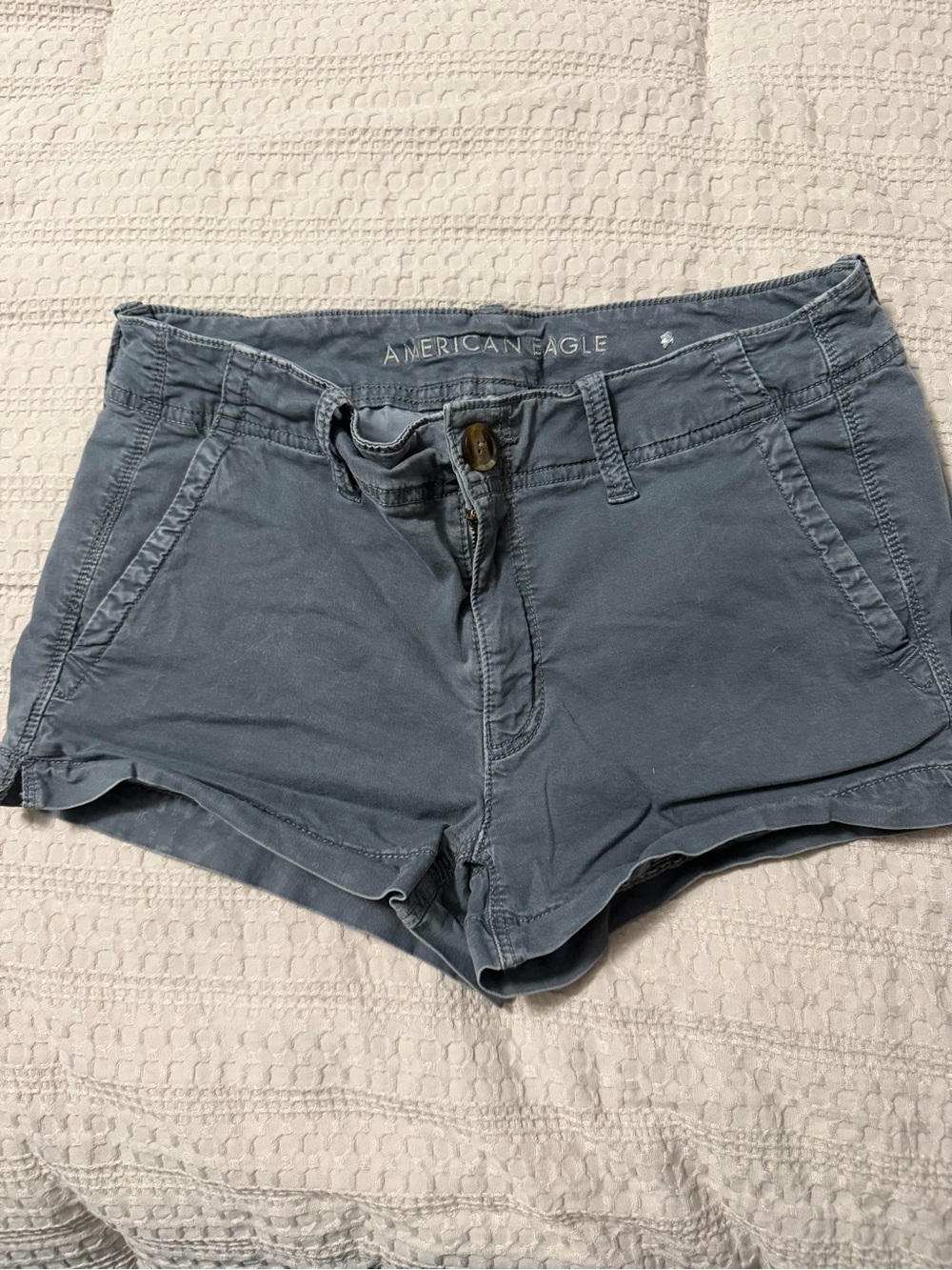 American Age Women's Slate Blue Casual Cotton Shorts